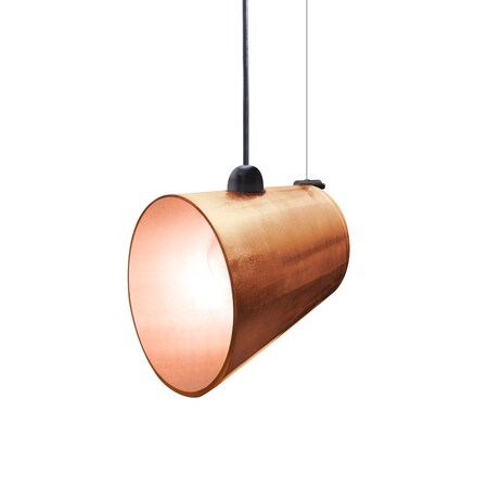 Besa Lighting Lulu Cord Pendant, Copper Foil, Black Finish, 1x75W Incandescent 1JT-LULUCF-BK